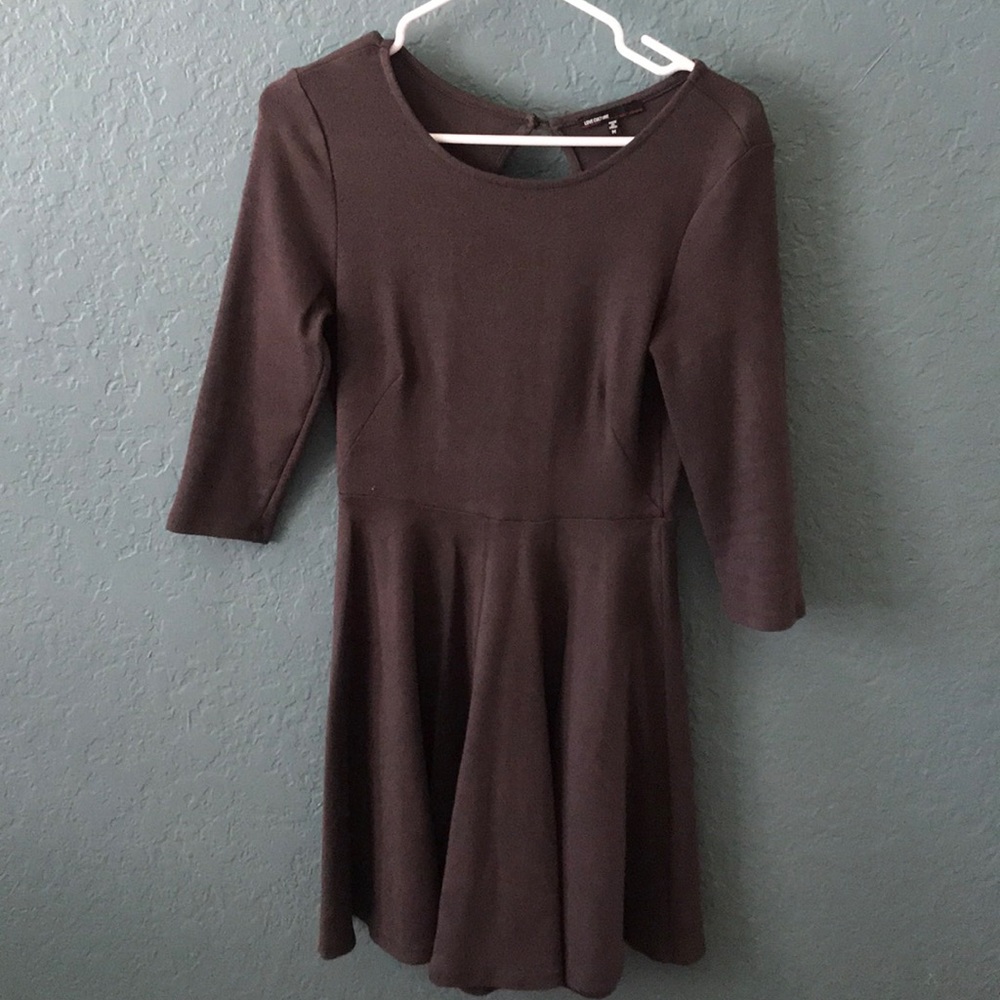 Love culture gray 3/4 sleeve skater dress